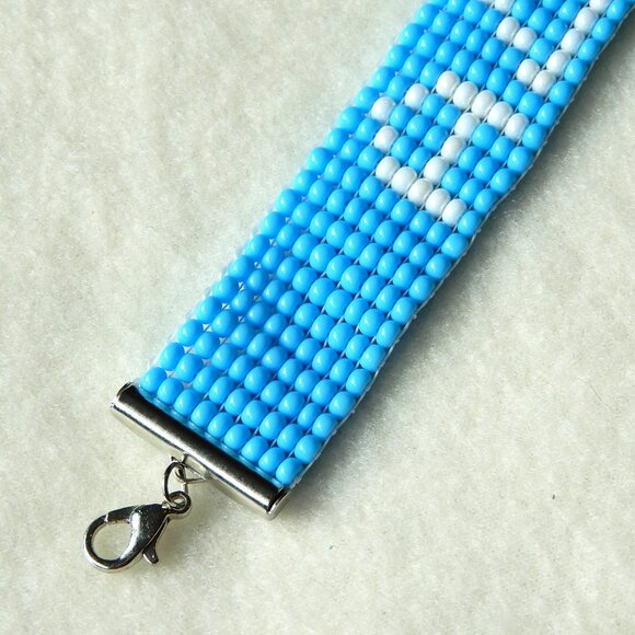 ADPi Alpha Delta Pi bead bracelet, handmade, adjustable length - Picture 3 of 4
